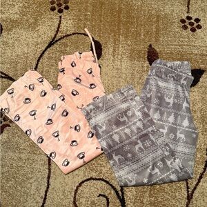Pajama Pants Set - Pink and Gray